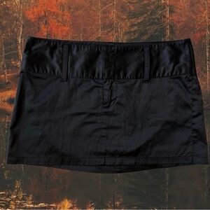 Frederick's of Hollywood Elegant Black Satin Mini Skirt